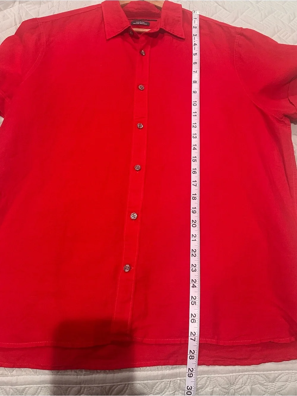 Perry Ellis Men's Short-Sleeve Button-Down Shirt in Red - Picture 6 of 7
